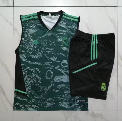 2023/24 Real Madrid Green Shorts-Sleeve Thailand Tracksuit Vest Uniform-815