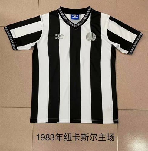 Retro Version Newcastle United Home Black & Blue Thailand Soccer Jersey AAA-709