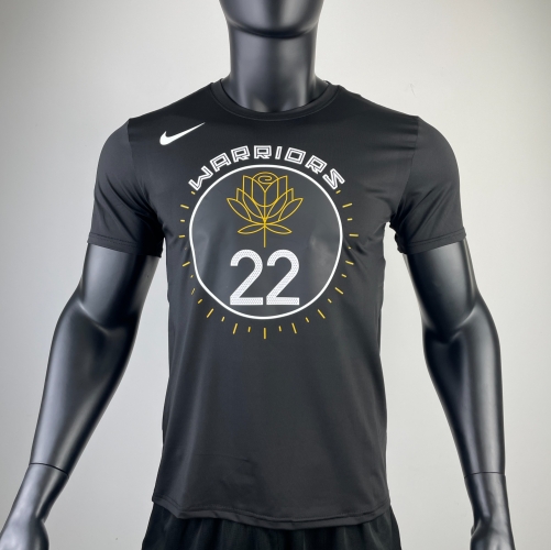 Quick-Dry 2023 Season NBA Golden State Warriors Black #22 T-Shirts-311