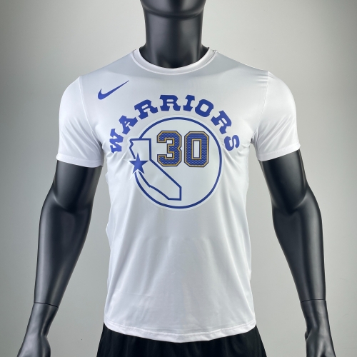 Quick-Dry 2023 Season NBA Golden State Warriors White #30 T-Shirts-311