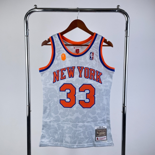 BAPE×M&N Jonietd Version NBA New York Knicks White #33 Jersey-311