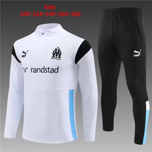 2023/24 Olympique Marseille White Kids/Youth Thailand Soccer Uniform-801