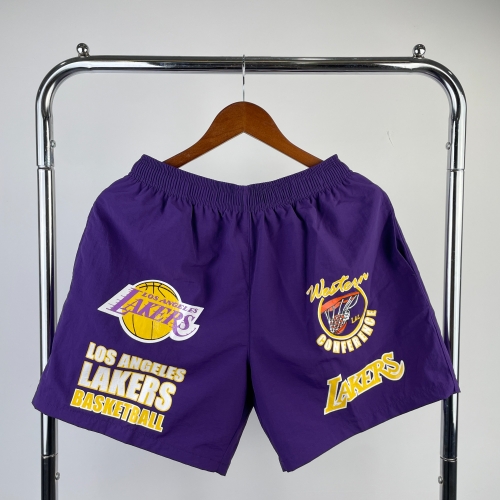Mitchell&Ness Retro Version Los Angeles Lakets NBA Purple Shorts-311