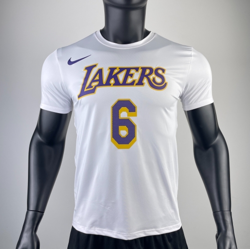 2022/23 NBA Los Angeles Lakers #6 White Quick Dry Shirts-311