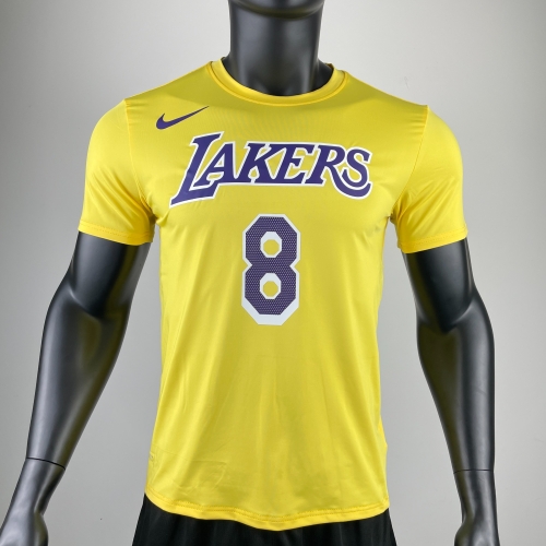 2022/23 NBA Los Angeles Lakers #8 Yellow Quick Dry Shirts-311