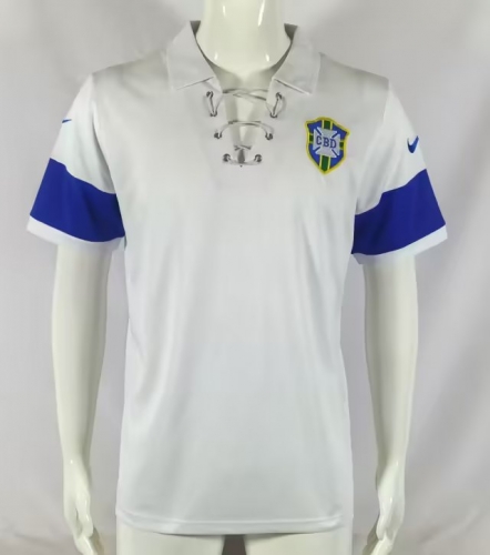 2004 Retro Version Brazil White Soccer Thailand Jersey AAA-503