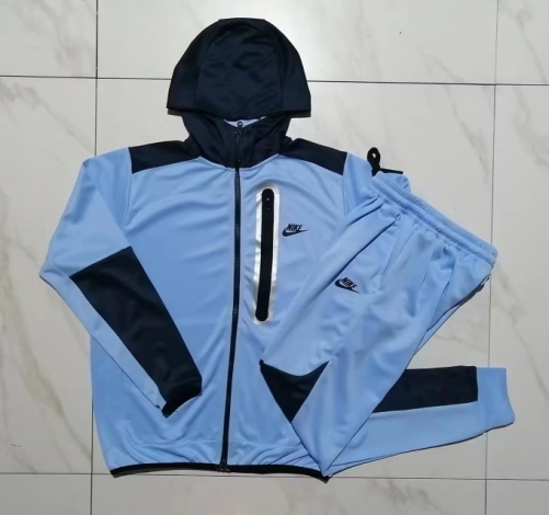 2023/24 Nike Light Blue Jacket Uniform /Hoddies With Hat -815