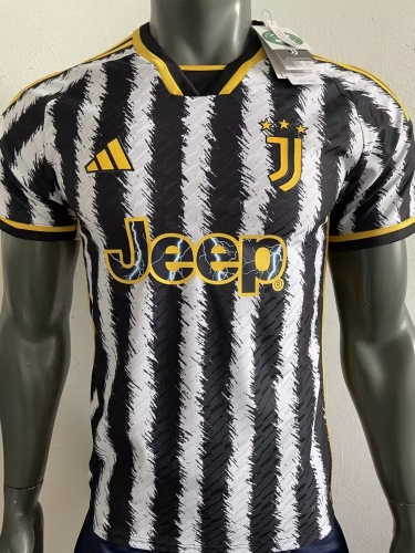 Player Version 23/24 Juventus FC Home White & Black Thailand Soccer Jersey AAA-MY/308/16/703