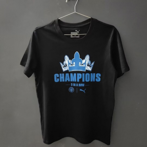 2023/24 Manchester City Black Cotton T-Shirts-308