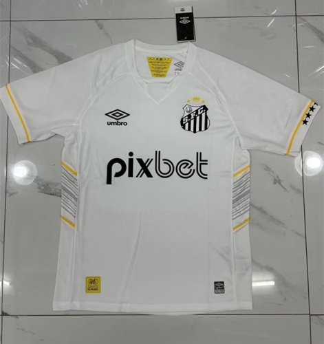 With Adv 2023/24 Santos FC Home White Thailand Soccer Jersey AAA-JM/408/908