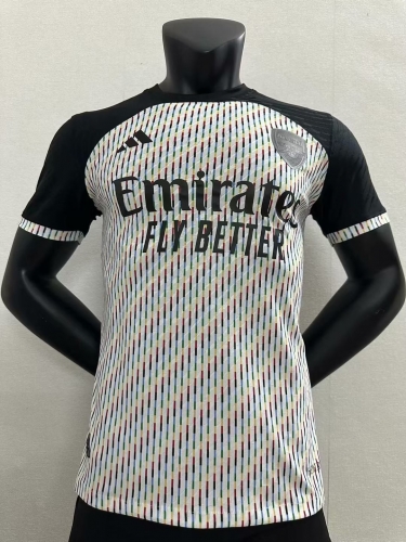 Player Version 2023/24 Arsenal Black & White Training Thailand Soccer Jersey AAA-16