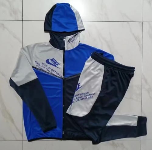 2023/24 Nike Blue & White Jacket Uniform With Hat-815