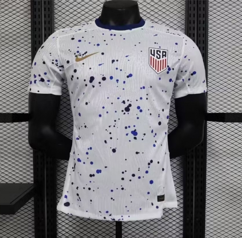 Player Version 2023/24 USA Home White Thailand Soccer Jersey AAA-308/16