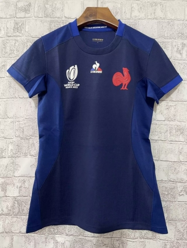 Women 2023 France Away White Thailand Rugby Shirts-805