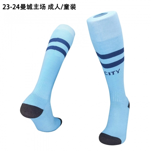 2023/24 Manchester City Home Blue Thailand Soccer Socks