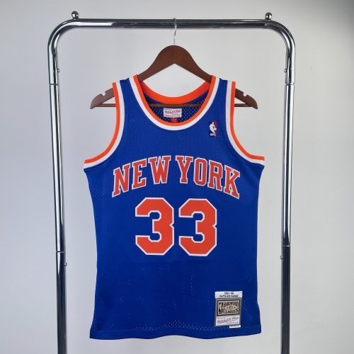 MN Fans Hot Press1996-97 Retro NBA New York Kinicks Blue #33 Jersey-311