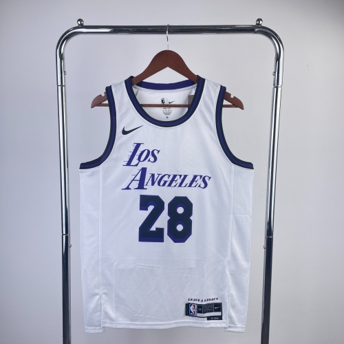 2023 Season NBA Los Angeles Lakets White 28 Jersey-311