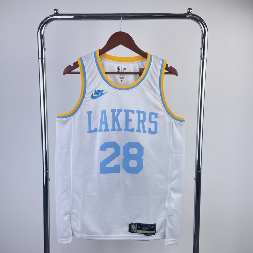 2023 Season NBA Los Angeles Lakets Blue & White #28 Jersey-311