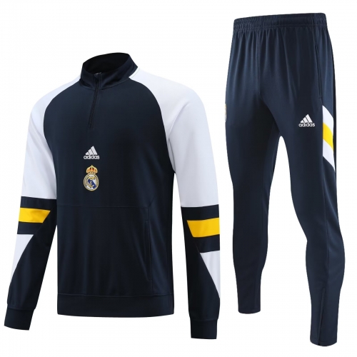 2023/24 Real Madrid Black Thailand Tracksuit Uniform-PO/815