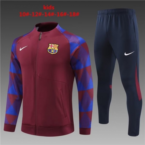 Kids 2023/24 Barcelona Maroon Kids/Youth Soccer Jacket Uniform-815