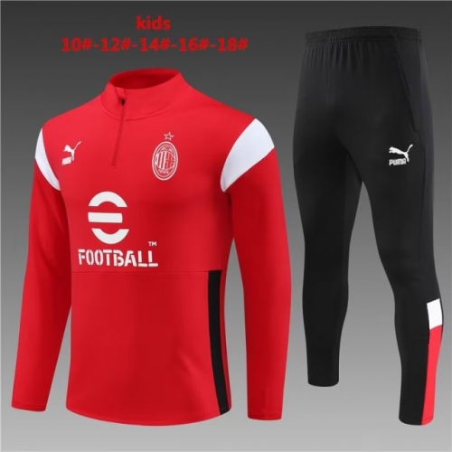 2023/24 AC Milan Red Kids/Youth Soccer Tracksuit Uniform-801