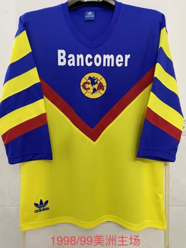 1998-99 Retro Version Club América Blue & Yellow Thailand Soccer Jersey AAA-2041