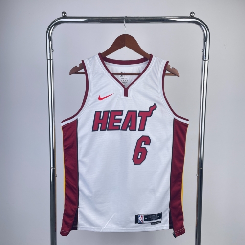 Miami Heat NBA Whiet V Collar #6 Jersey-311