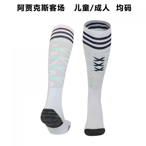 Adult & Kids 2023/24 Ajax Away White Thailand Soccer Socks