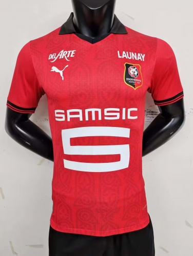 Player Version 2023/24 Stade Rennais Home Red Thailand Soccer jersey AAA-MY