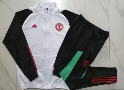 2023/24 Manchester United White Thailand Soccer Jacket Uniform-815