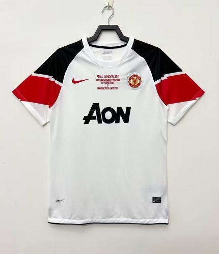 10-11 Retro Version Manchester United Away White Thailand Soccer Jersey AAA-LX/811