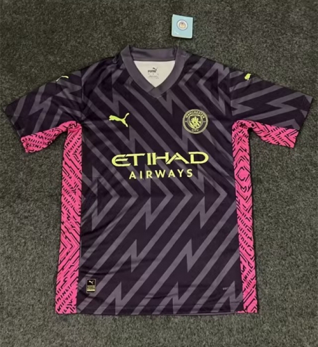 2023/24 Manchester City Black & Purple Thailand soccer jersey AAA-47/SX