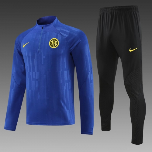 2023/24 Inter Milan Cai Blue Thailand Soccer Tracksuit Uniform-PO