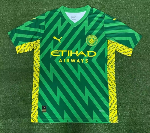 2023/24 Manchester City Goalkepeer Green Thailand soccer jersey AAA-47/SX/416