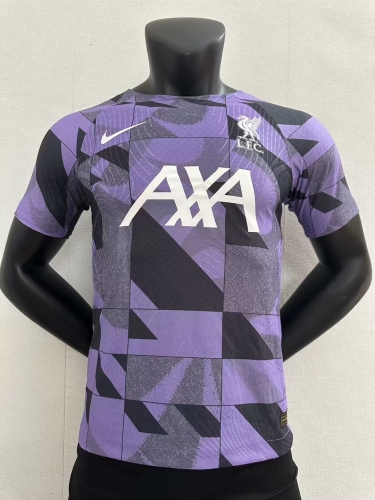 Player Version 2023/24 Liverpool Goalkepeer Purple Thailand Soccer Jersey AAA-16