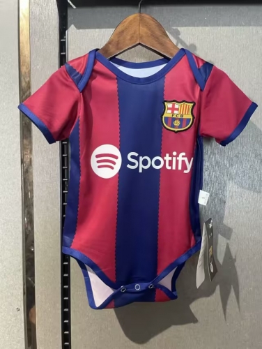 (Size 9-12) 2023/24 Barcelona Home Red & Blue Baby Soccer Uniform-308