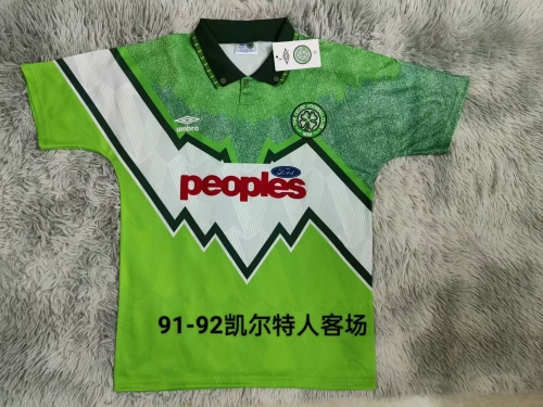 91-92 Retro Version Celtic Green Thailand Soccer Jersey AAA-410