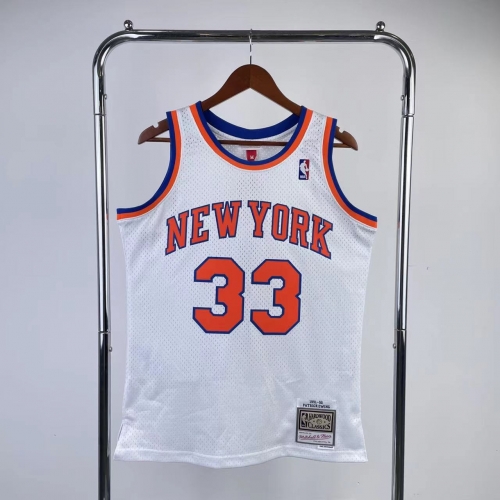 MN Fans Version Hot Press 1991-92 Retro Version NBA New York Knicks White #33 Jersey-311