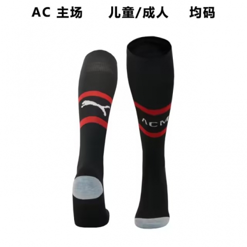 2023/24 Adult & Kids 2022/23 AC Milan Home Black Thailand Soccer Socks