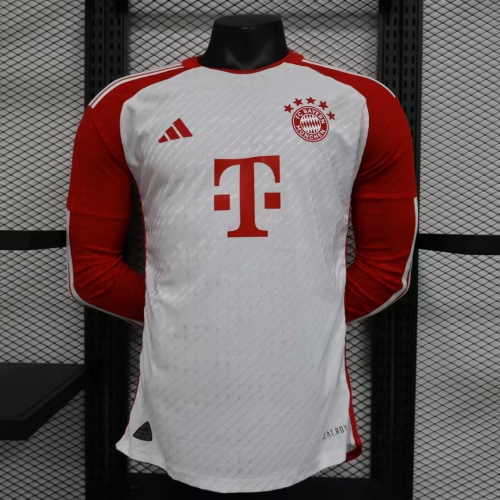 Player Version 2023/24 Bayern München Home White & Red Thailand LS Soccer jersey AAA-888/2100