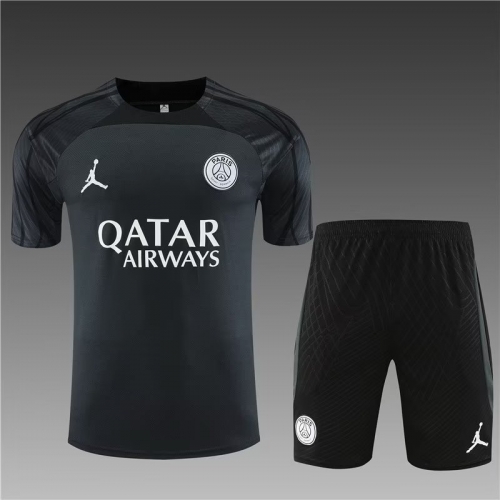 2023/24 Paris SG Dark Gray Shorts-Sleeve Thailand Soccer Uniform-801