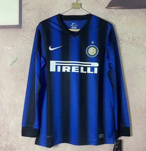 10-11 Retro Version Inter Milan Home Blue & Black LS Thailand Soccer Jersey AAA-601