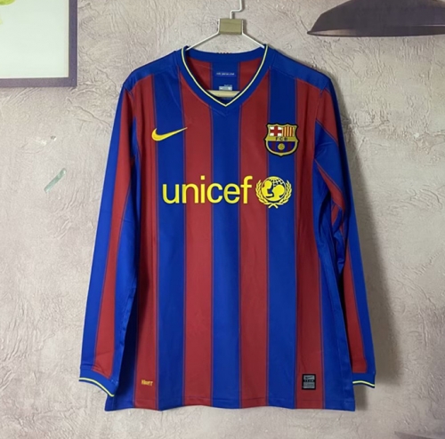 09-10 Retro Version Barcelona Red & Blue LS Thailand Soccer Jersey AAA-601/410