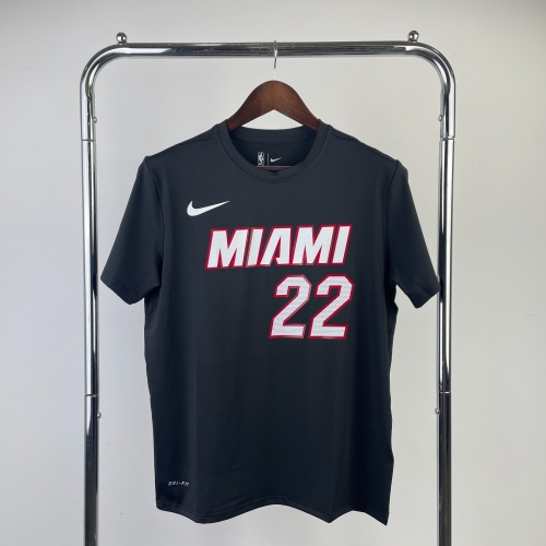 Quick-Dry 2023 Season NBA Miami Heat Black #22 T-Shirts-311