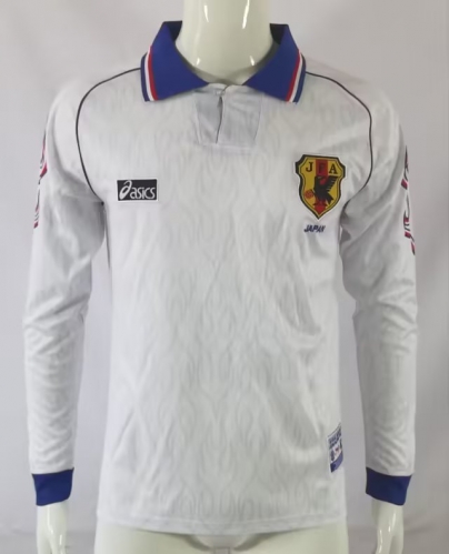 98 Retro Version Japan White LS Thailand Soccer Jersey AAA-503