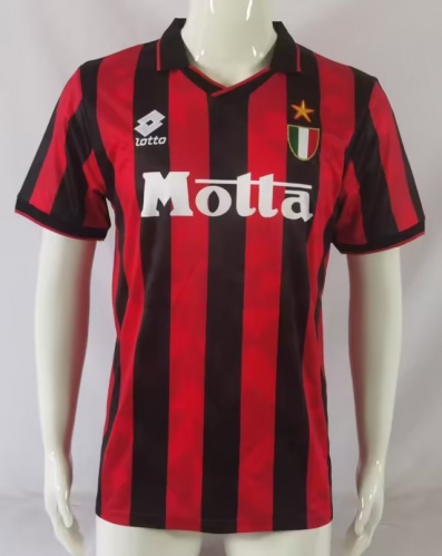 1993-1994 Retro Version AC Milan Home Red & Black Thailand Soccer Jersey AAA-41/503