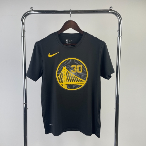 Quick-Dry 2023 Season NBA Golden State Warriors Black #30 T-Shirts-311