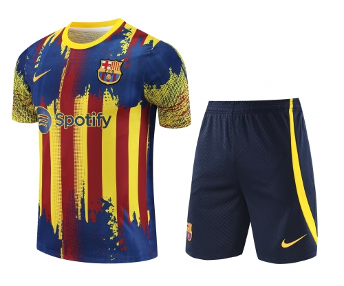 2023/24 Barcelona Blue & Yellow Thailand Soccer Training Uniform-418