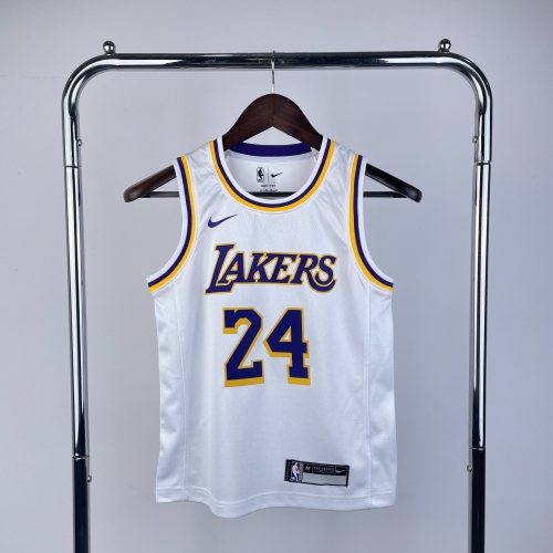 Los Angeles Lakers White #24 Youth/Kids NBA Uniform-311