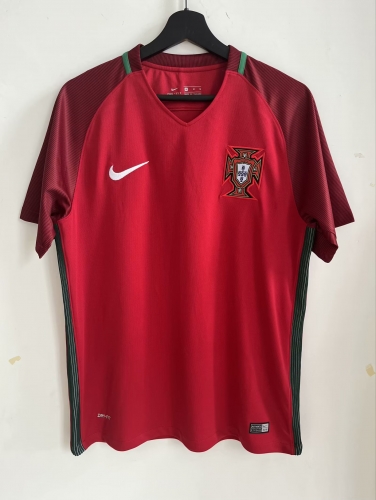 16 Retro Version Portugal Home Red Thailand Soccer Jersey AAA-301/811/601